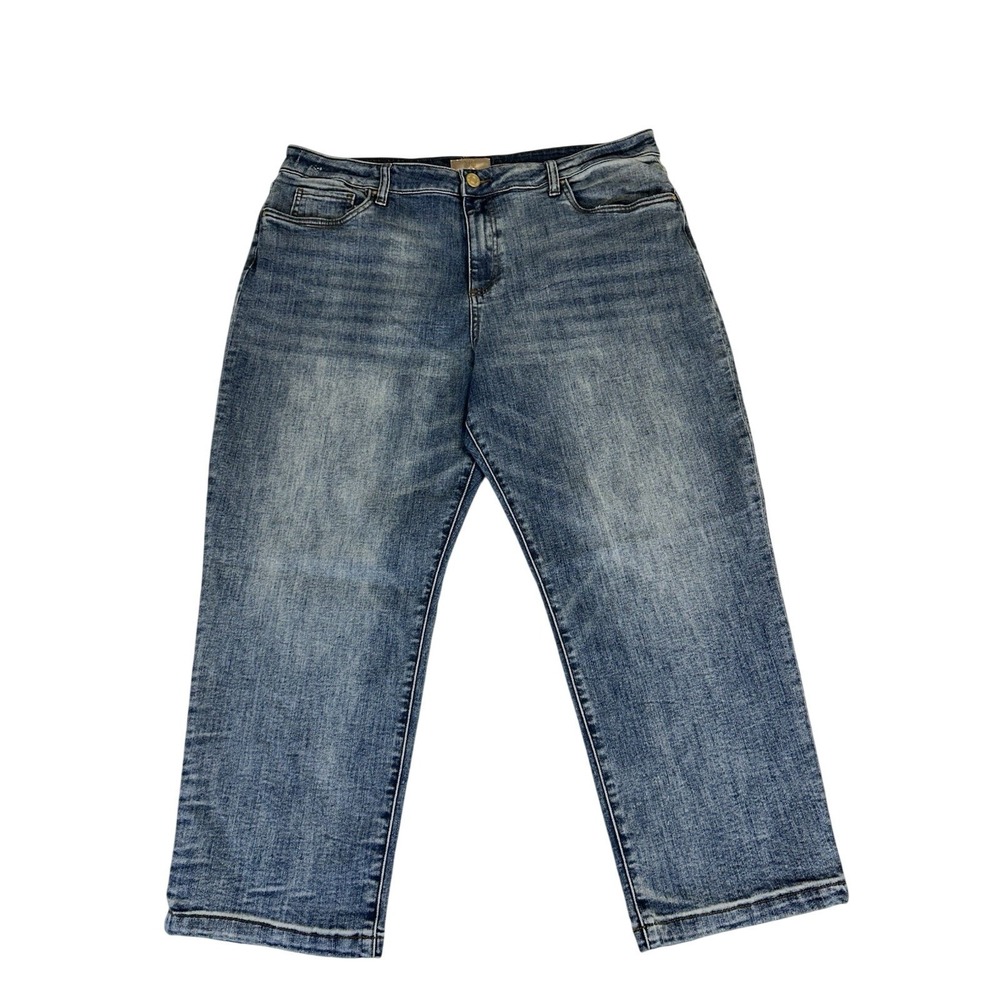 Kut from the Kloth Sienna Baggy Boyfriend Crop Jeans Size 18 Medium Wash